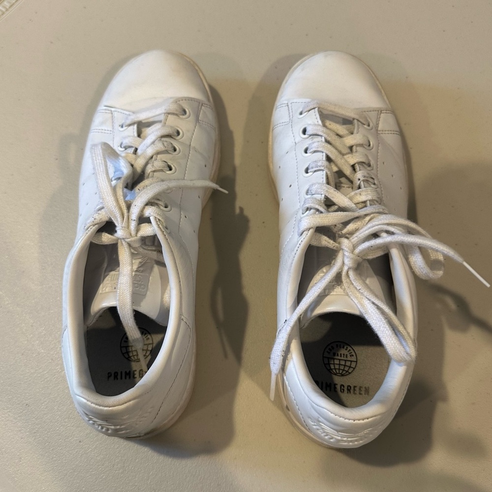 adidas Originals Stan Smith Leather Sneaker in All White - Picture 4 of 7